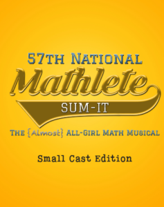 Logo for 5th National Mathlete musical on yellow background
