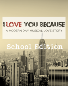 I Love You Because musical logo set on new york city photo