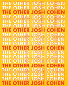 logo for Other Josh Cohen musical on yellow background with red and white text